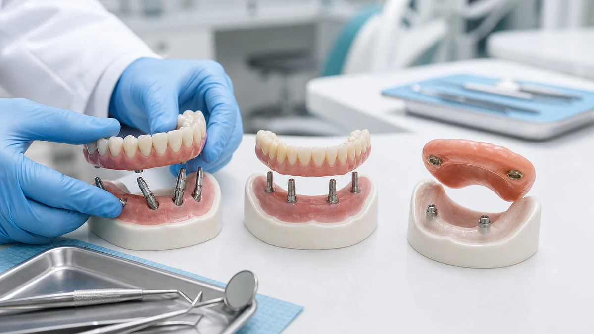 All-on-4 vs All-on-6 vs sobredentaduras sobre implantes: opciones de boca completa comparadas